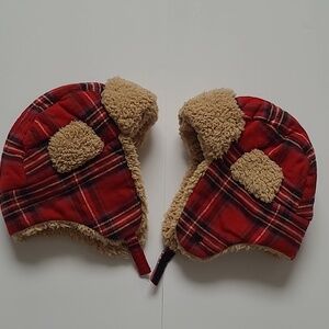 2 Toddler Plaid Trapper Hats